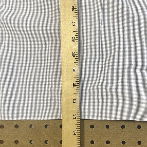 ISAIA Napoli Modern LS Button Up Shirt Italy Made Mini Check Blue Size 46/XL Men - Picture 8 of 9